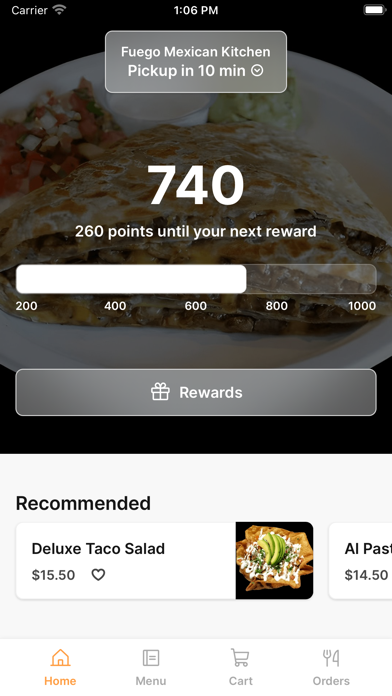 Fuego Mexican Kitchen iPhone screenshot 1 - Food & Drink app