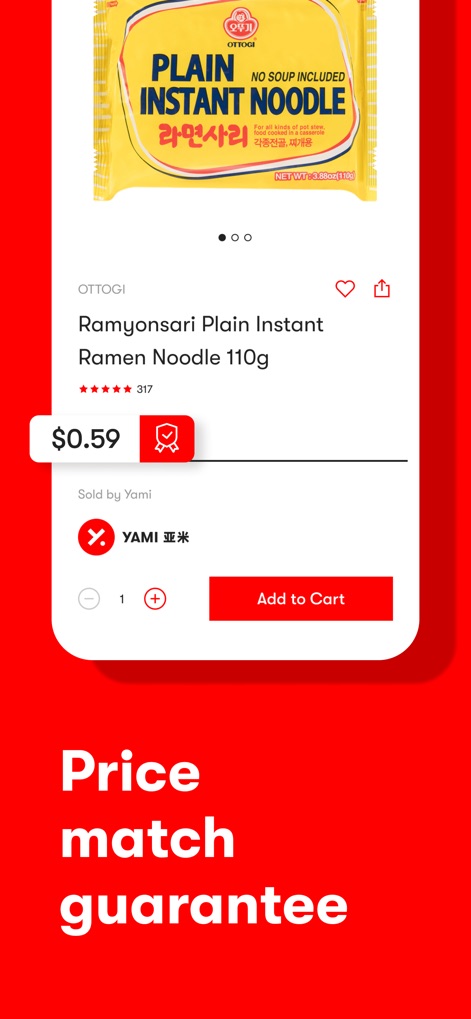 Yami: Shop All of Asia’s Best - Examine product details with an interactive image carousel and see the clear price display, backed by the app's price match guarantee.