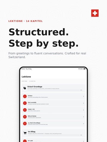 Grüezi - Learn Swiss German iPad screenshot