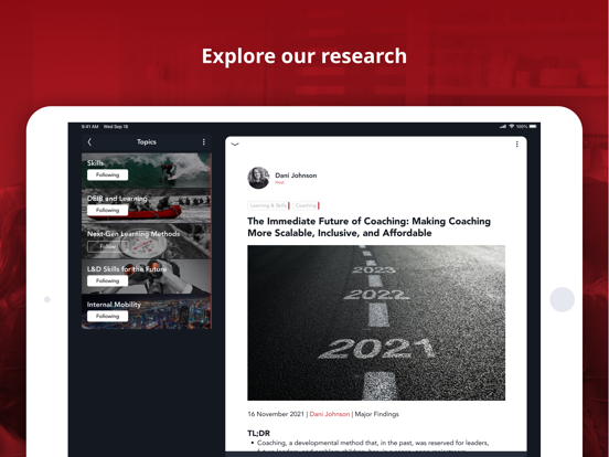 RedThread Research iPad screenshot 1 - Business app