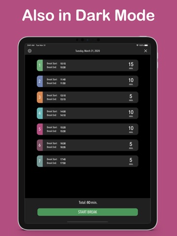 BreakTime - work break timer iPad screenshot