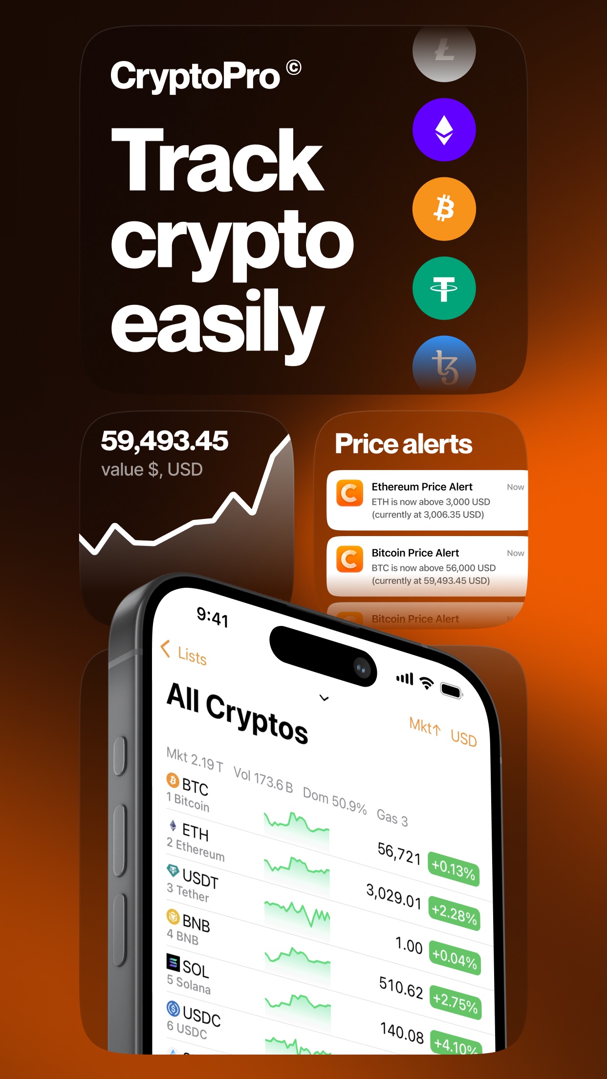 Screenshot 1 of Crypto Pro - Live Coin Tracker