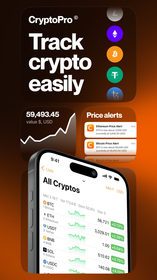 #1. Crypto Pro - Live Coin Tracker (iOS) De: Crypto Inc.