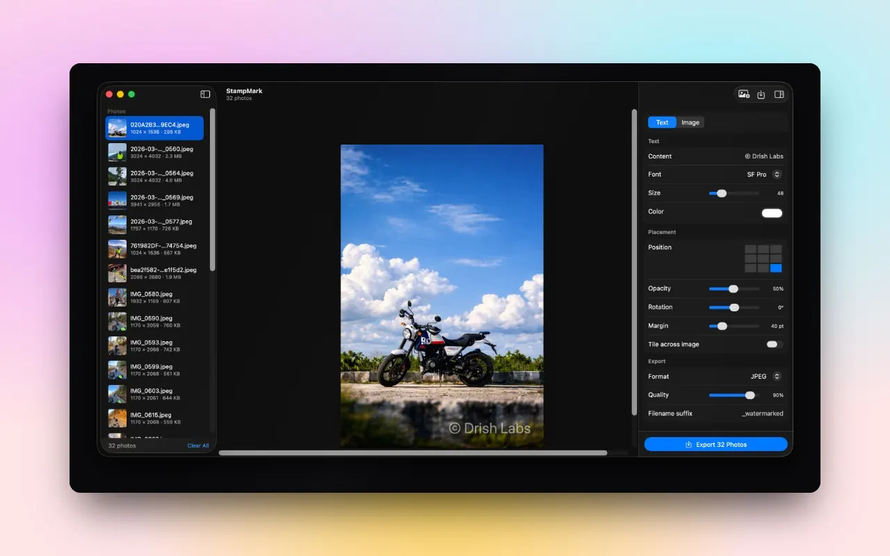 Watermark Photo on macOS