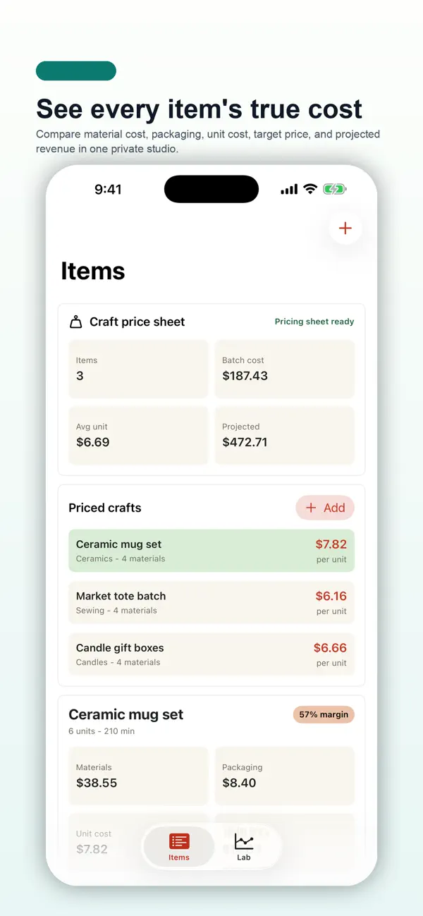 Screenshot #1 pour Craft Price Studio