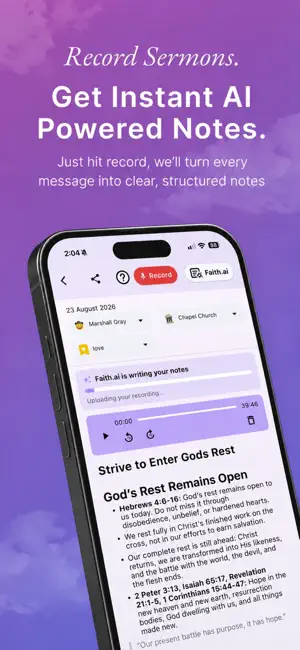 Faith Notes: AI Sermon Notes screenshot 1