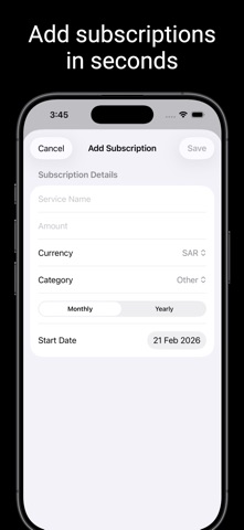 0+: Subscription Tracker screenshot