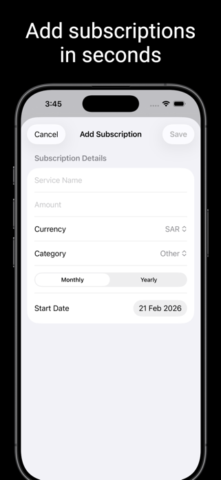 0+: Subscription Tracker Screenshot 2 of 3