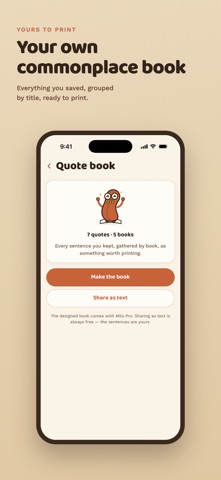 Milo: Book Quotes & Journal iPhone screenshot
