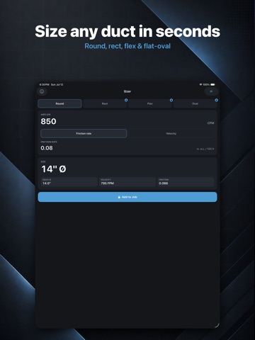 DuctPro: Duct Size Calculator iPad screenshot