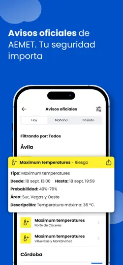 Captura de pantalla de Eltiempo.es: Tiempo 14 Días en iPhone 4