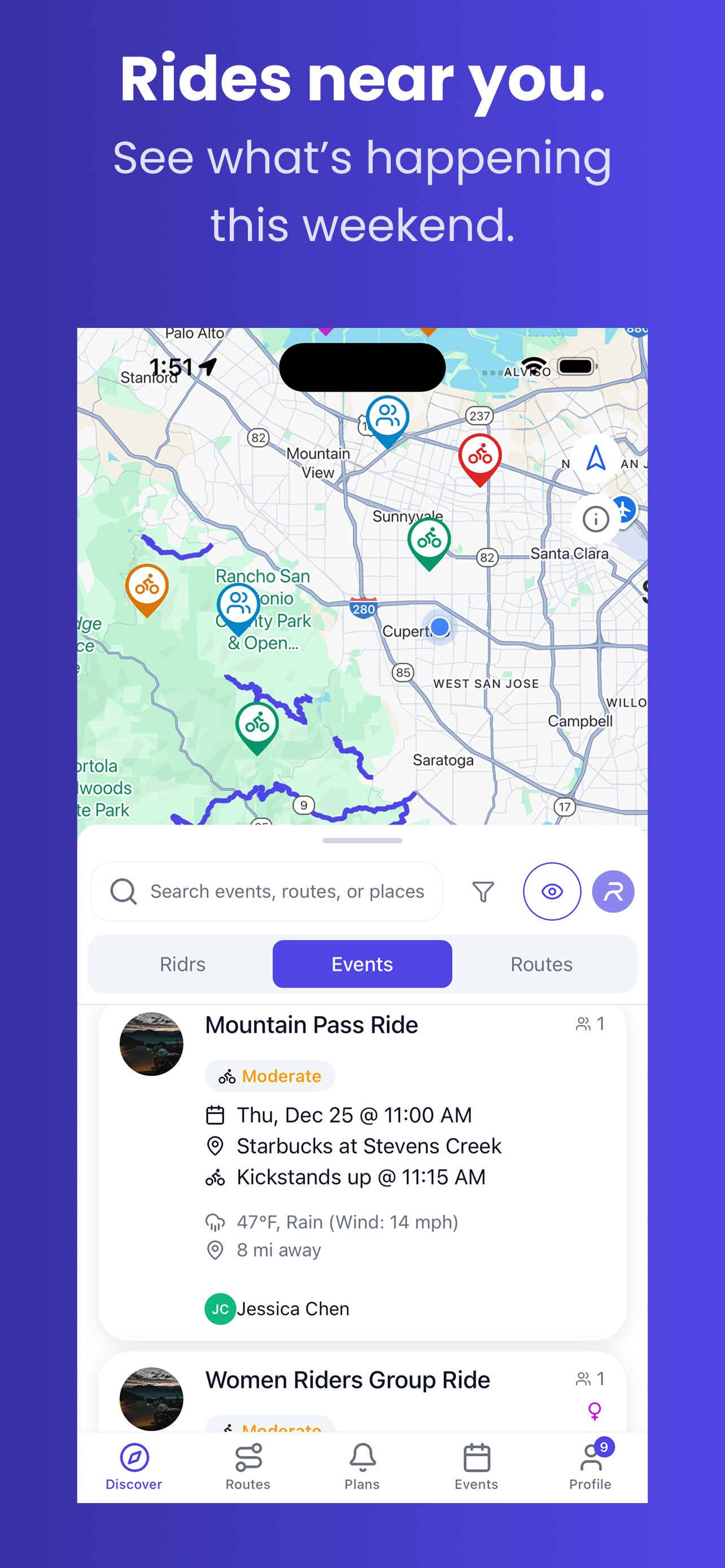 Ridrs - Motorcycle Group Rides screenshot 3