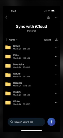 Sync with OneDrive iPhone screenshot