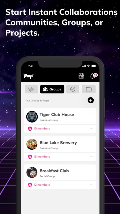 Tempi: Network & Collaborate Screenshot