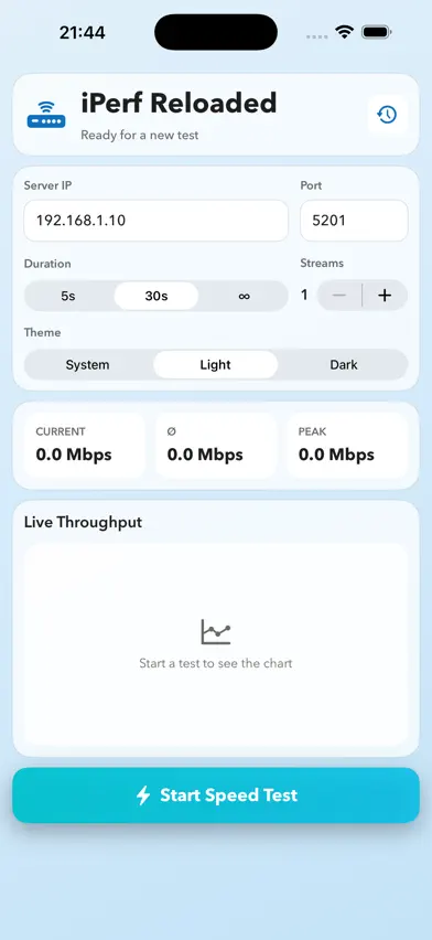 iPerf Reloaded screenshot 2