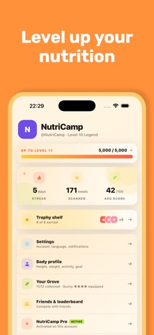 NutriCamp iPhone screenshot