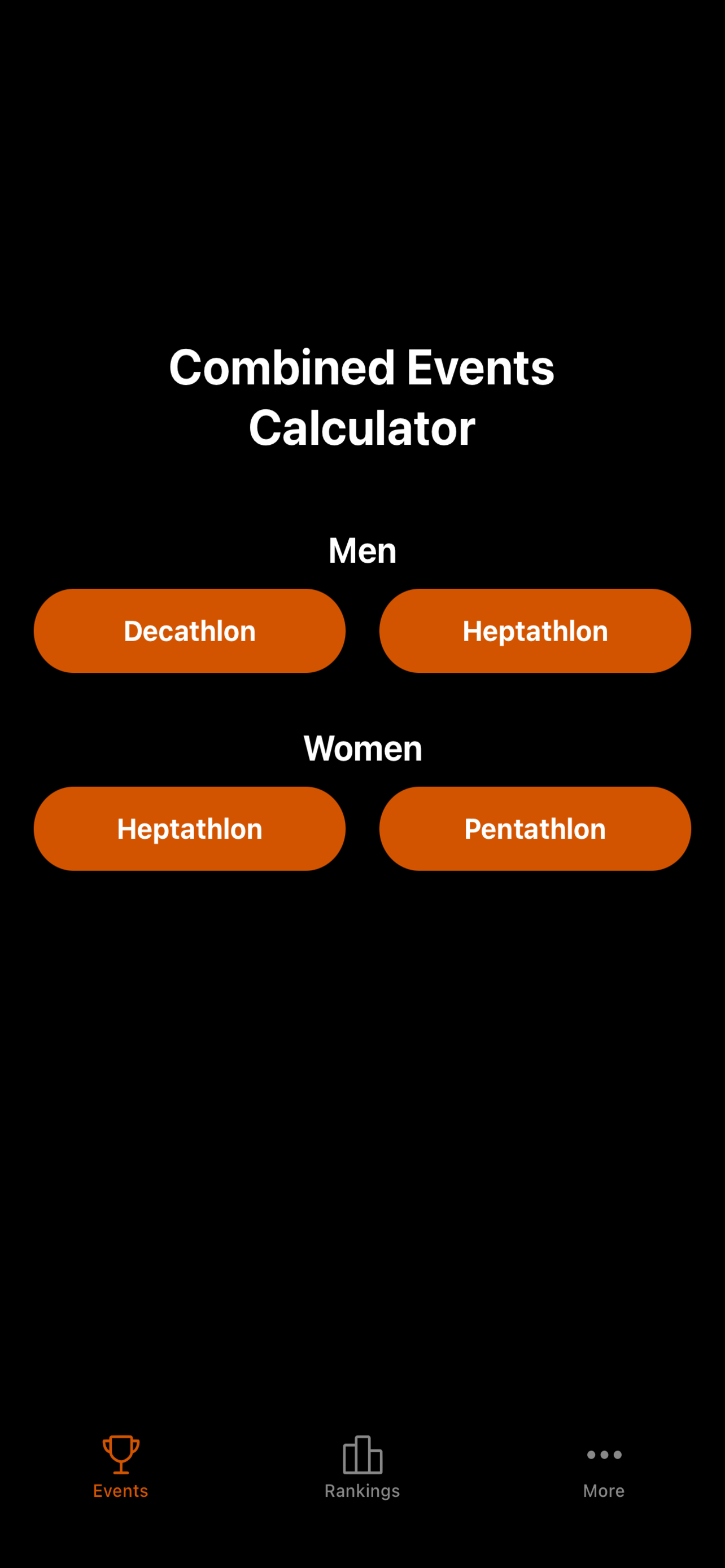 Combined Events Calculator