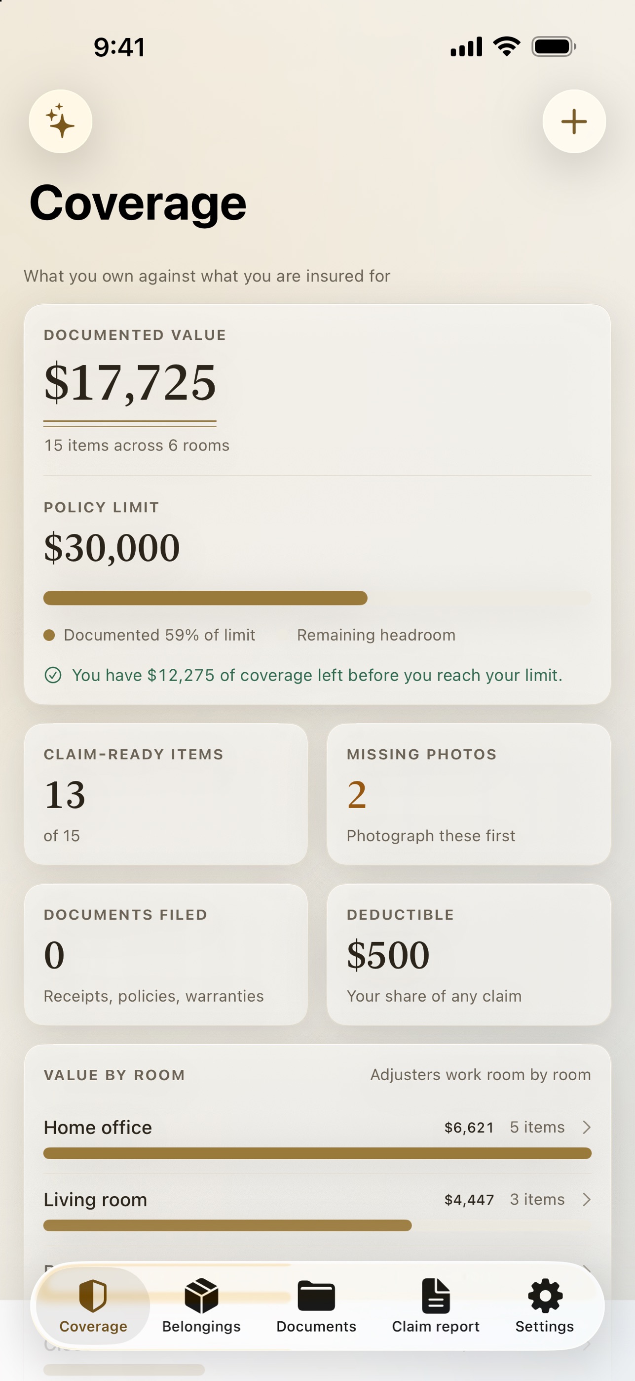 Screenshot 1 of RenterVault: Home Inventory