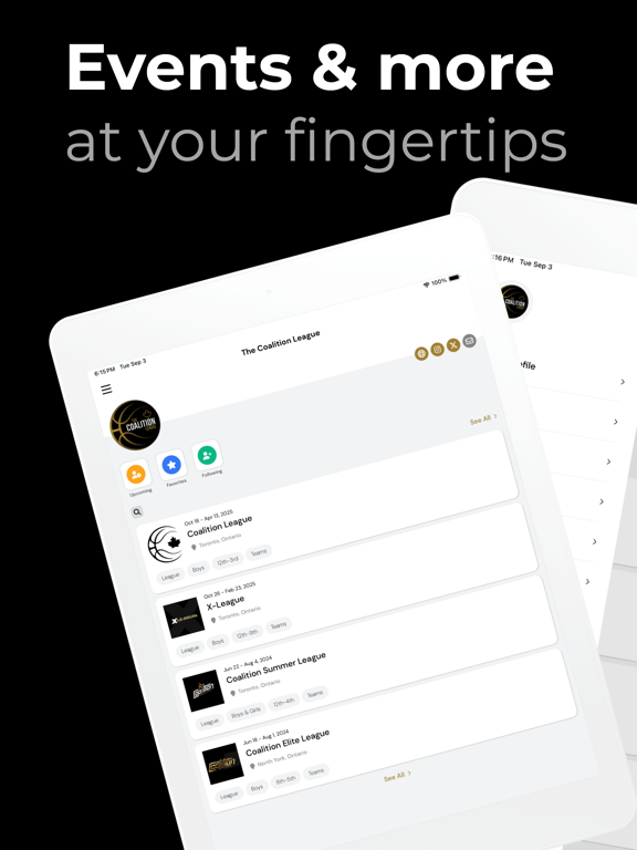 The Coalition League iPad screenshot 1 - Sports app