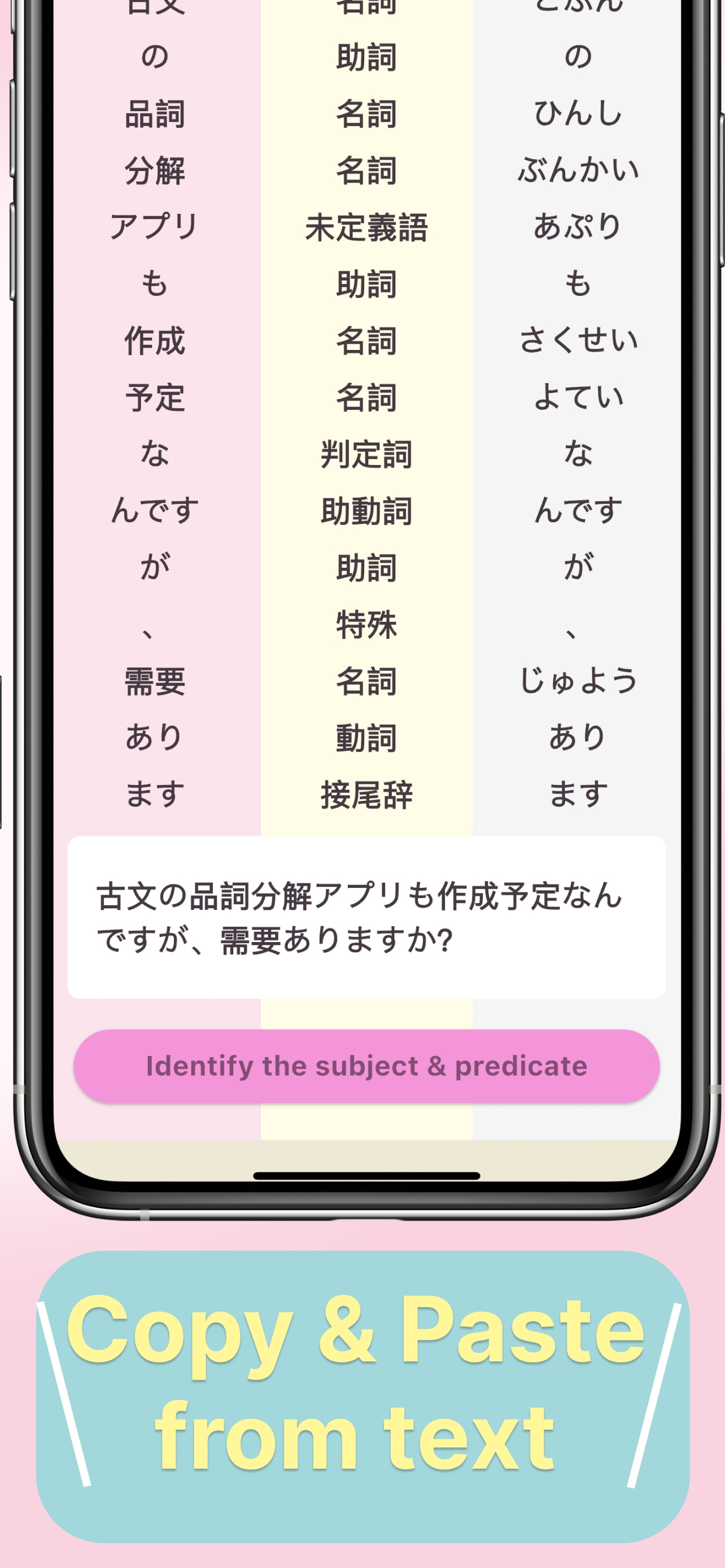 Japanese Part of Speech Camera