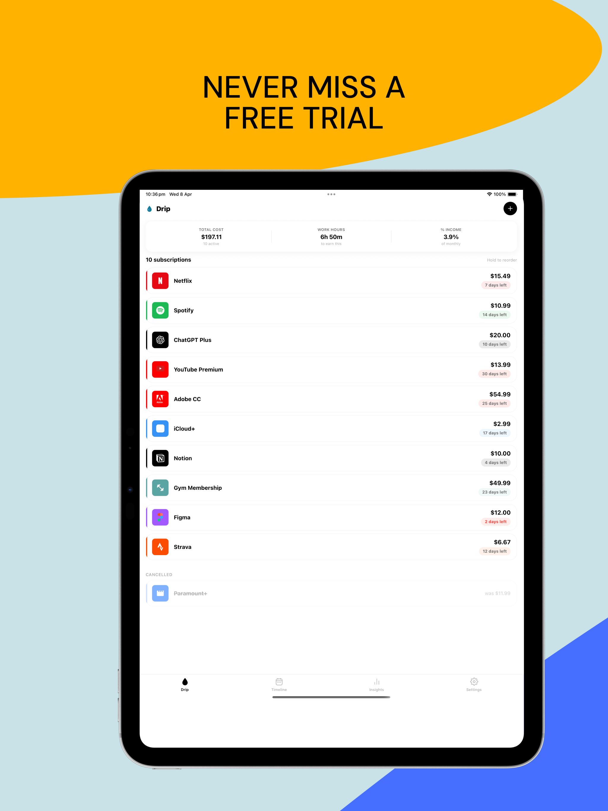 Drip: Subscription Manager screenshot 7