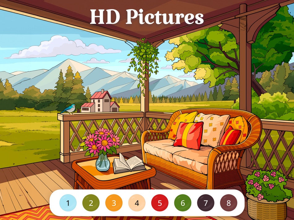 #4. Vista Color: Coloring Book HD (iOS) By: Oakever Games