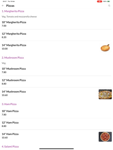 La Plaza Pizzeria. iPad screenshot