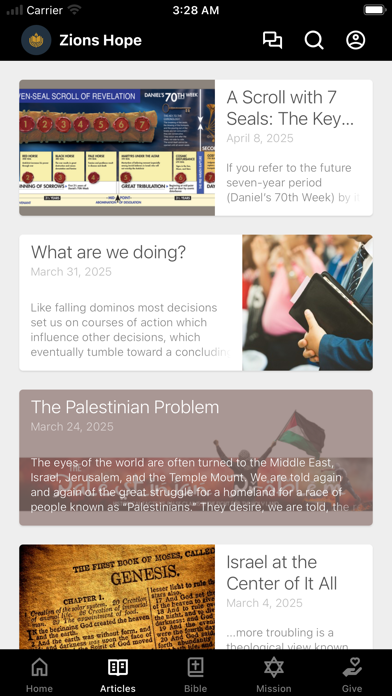Zion's Hope iPhone screenshot 2 - Education app