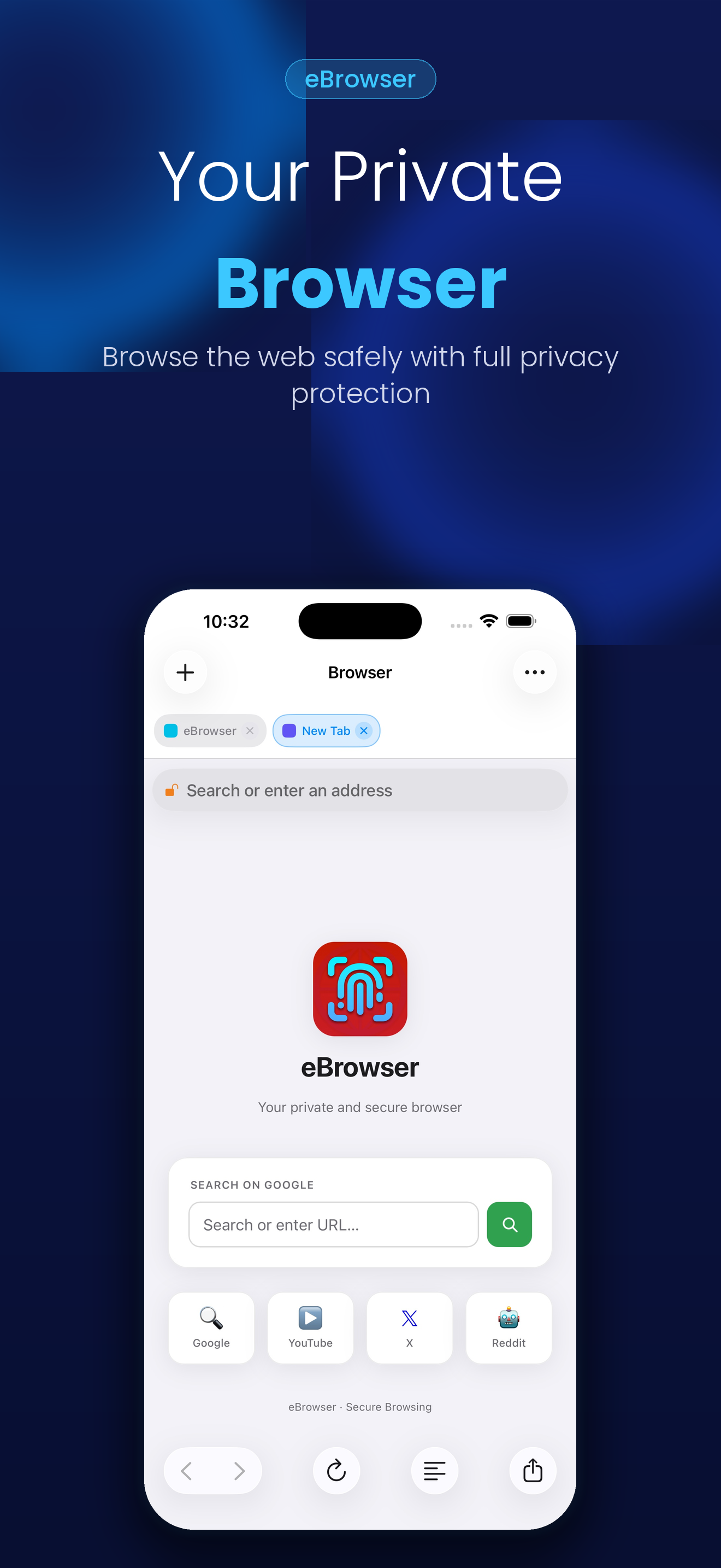 Private Browser Fast, eBrowser