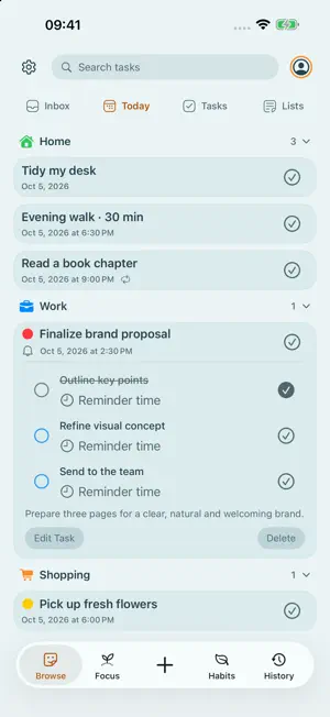 Sorted: Pomodoro & Habits screenshot 1