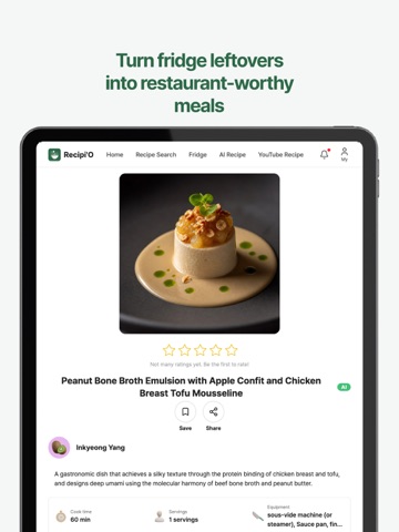 Recipio - Video to Recipe AI iPad screenshot