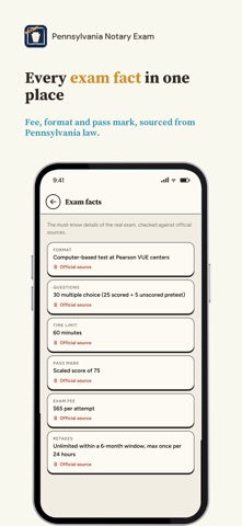 Pennsylvania Notary Exam iPhone screenshot