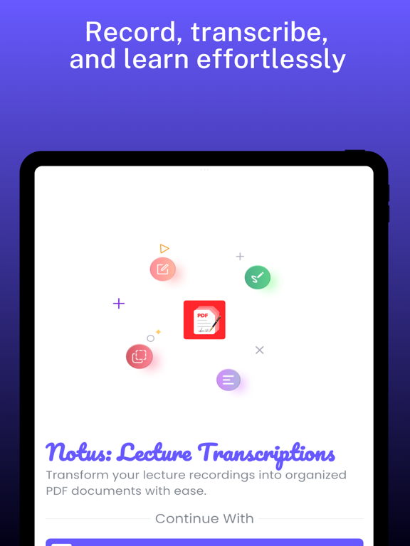 aı note taker: Notus AI iPad screenshot 1 - Productivity app