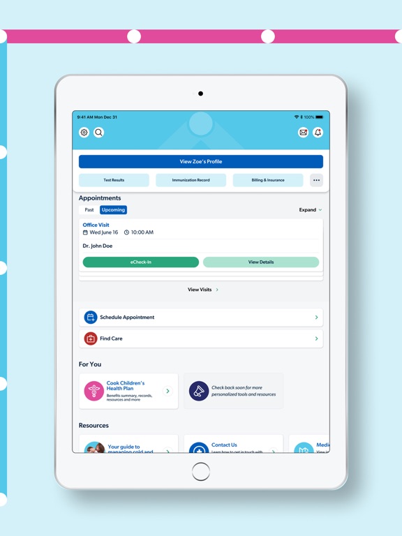 MyCookChildren's iPad screenshot 4 - Medical app