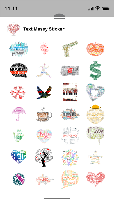 Text Messy Word Stickers Screenshot