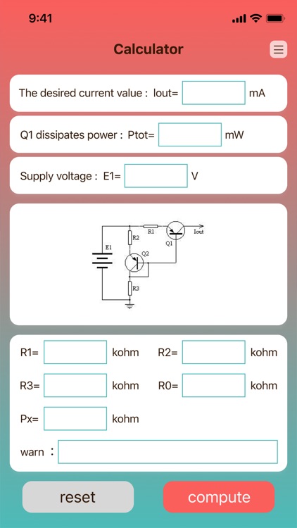 Constant current calculation