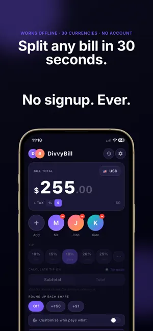 DivvyBill: Split Bills Expense screenshot 1