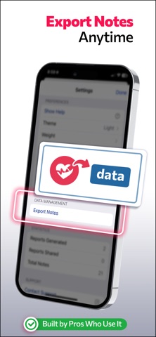 Notes+Reports for Apple Health iPhone screenshot