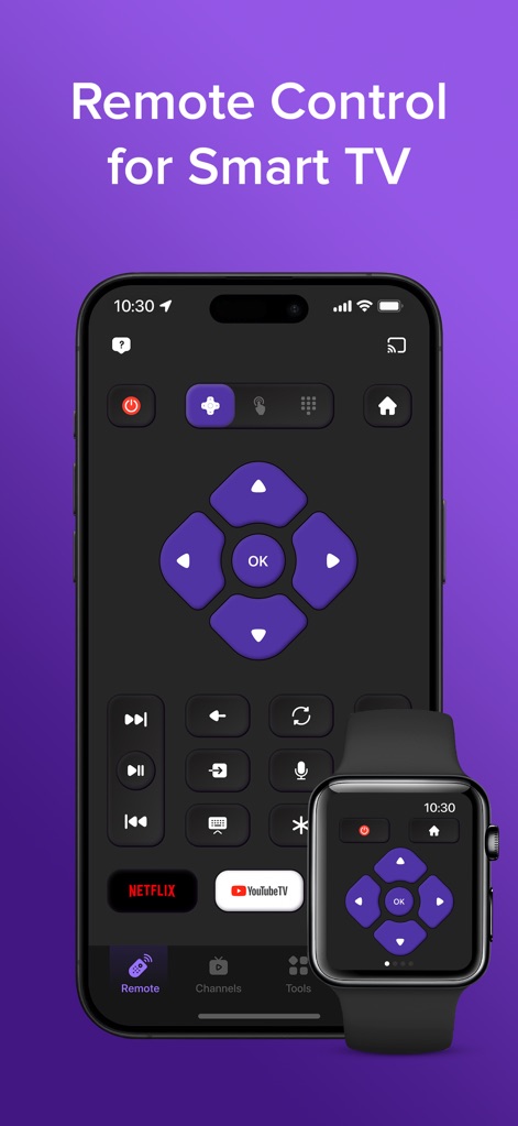 TV Remote & Smart TV Control - This tool provides a comprehensive remote interface on the iPhone, complete with an integrated Apple Watch control for ultimate convenience.