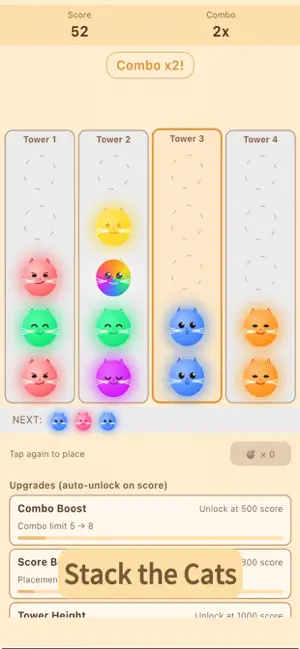 NekoStack -Cat Stacking Puzzle screenshot 1