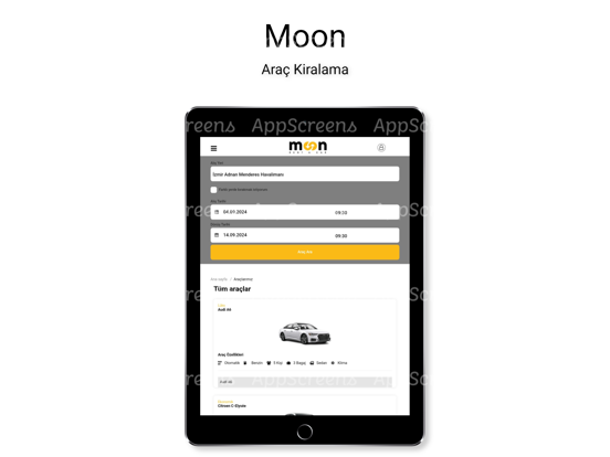 Moon Rent a Car iPad screenshot