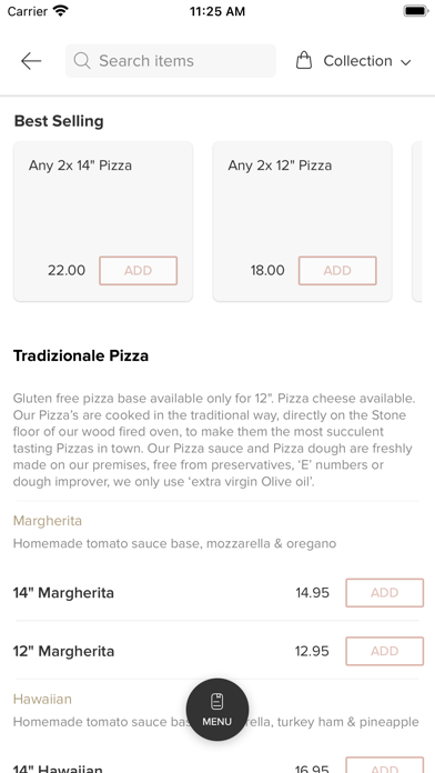 Aroma Woodfired Pizza. Screenshot