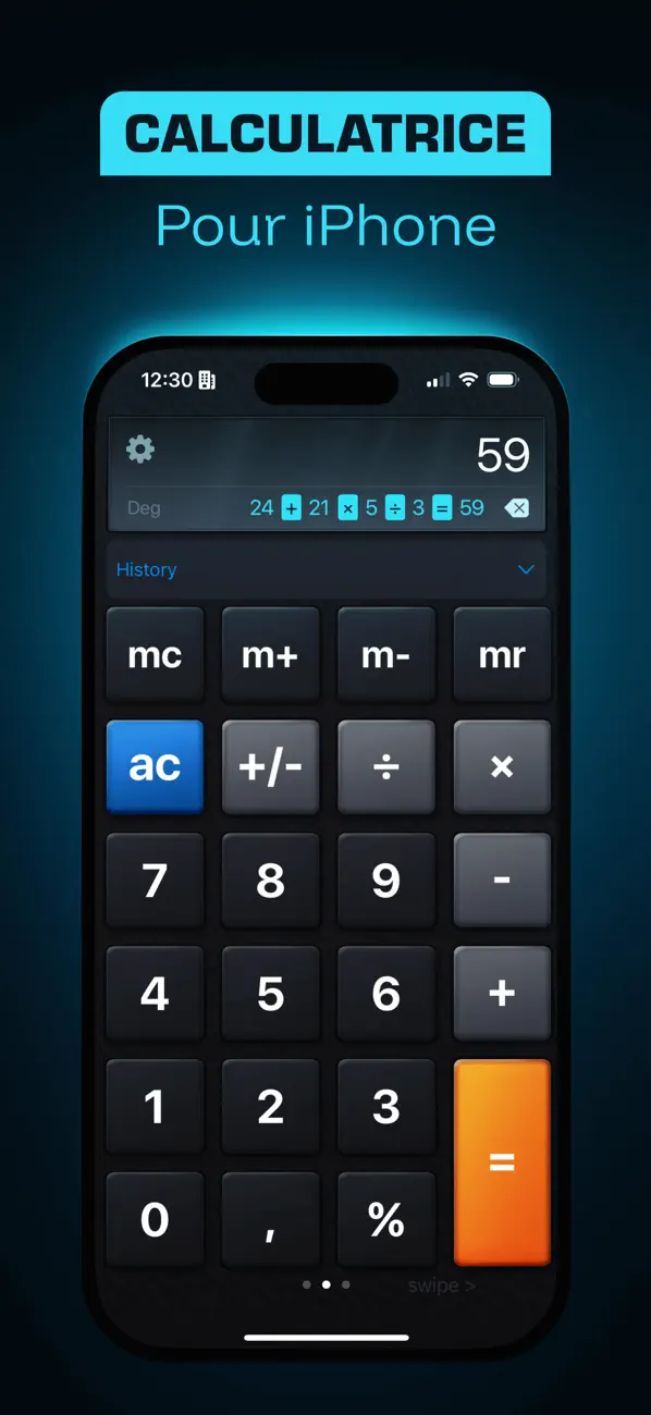 Screenshot #1 pour Calculatrice⁼