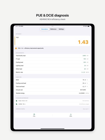 Data Center Engineer Toolkit iPad screenshot