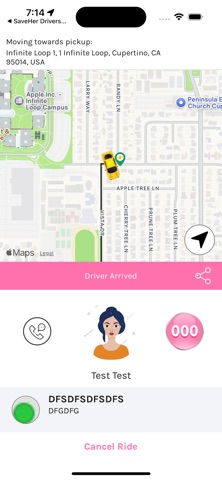SaveHer Drivers Rideshare iPhone screenshot