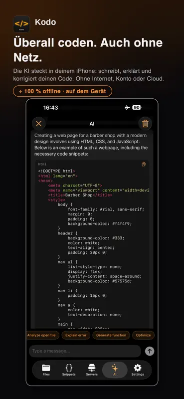 Kodo: editor código IA · IDE screenshot 1 of 8