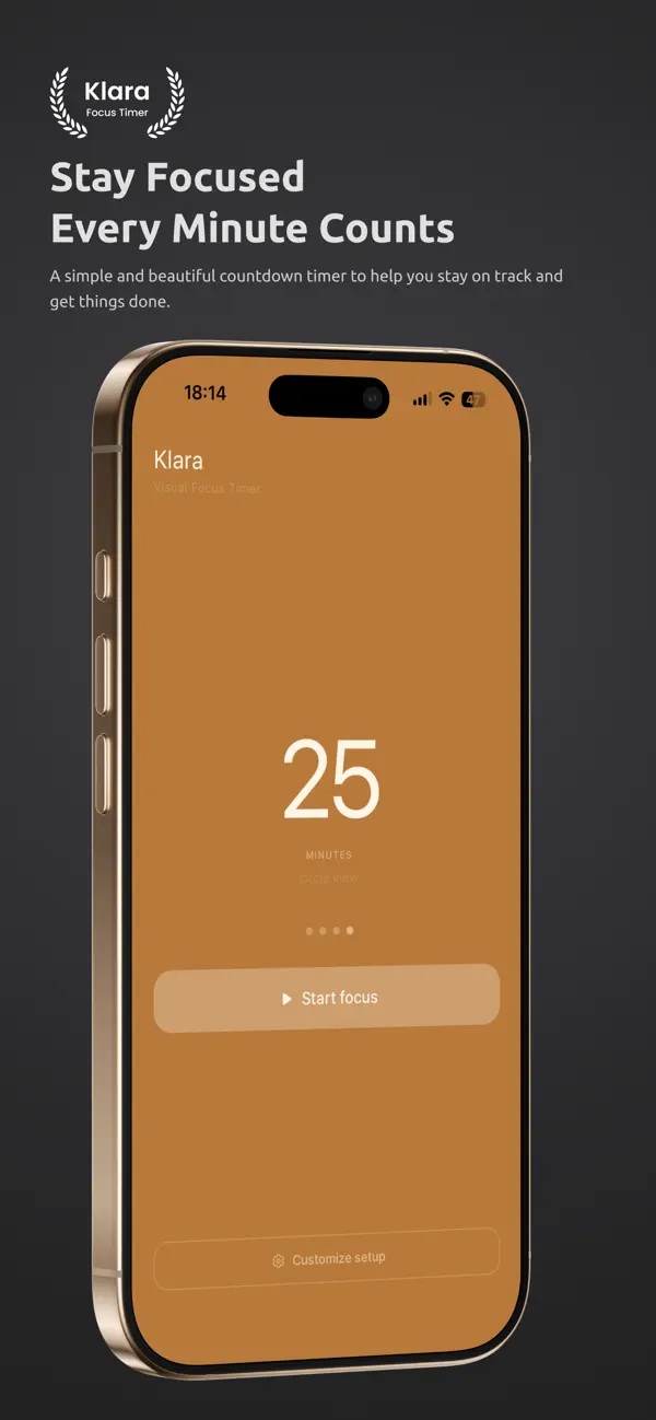 Screenshot #1 pour Klara: Visual Focus Timer