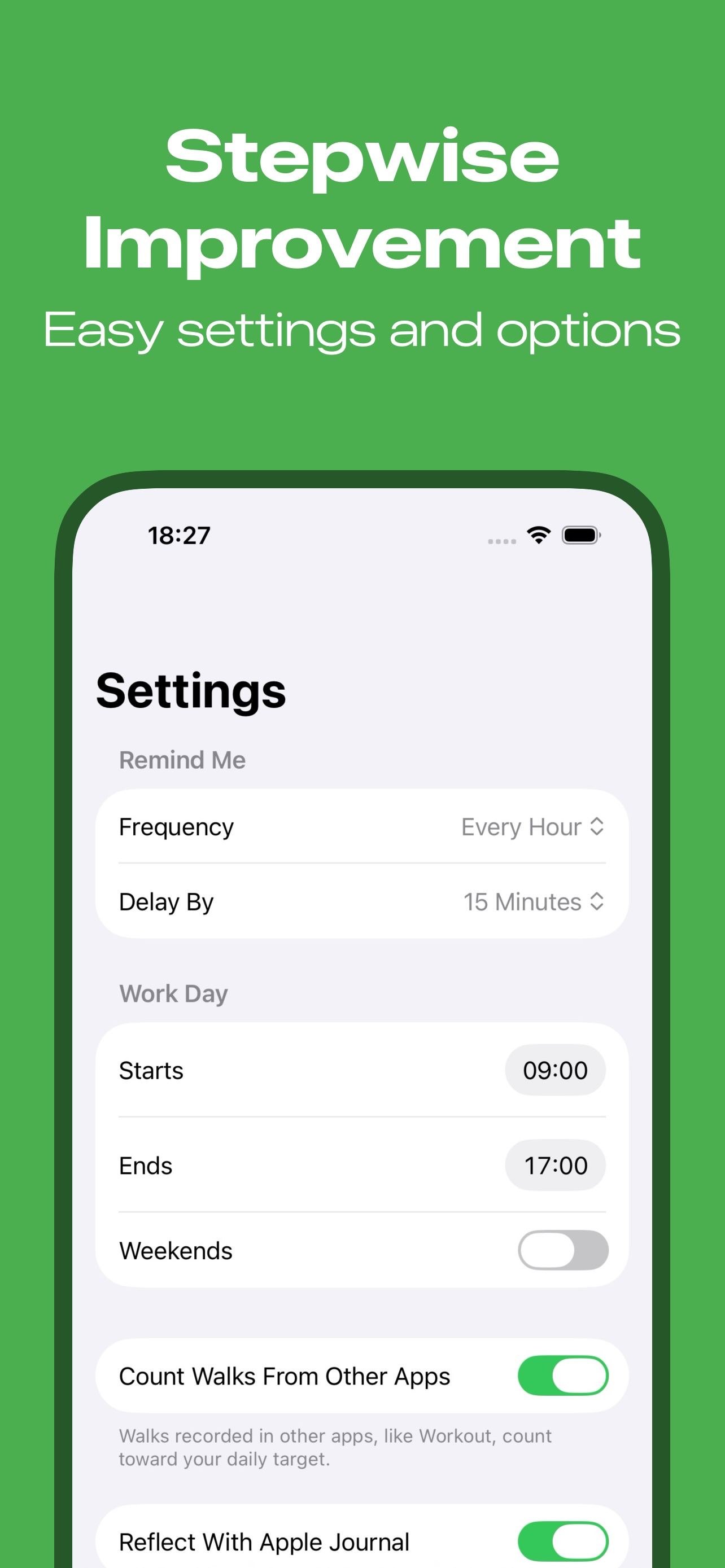 StepWise Improvements: Walking screenshot 3