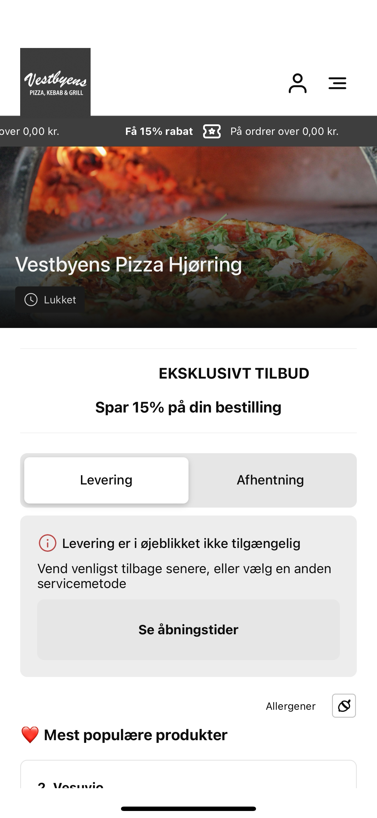 Vestbyens Pizza Hjørring screenshot 3