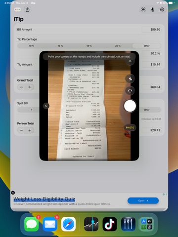 iTip Calc by PalaSoftware iPad screenshot